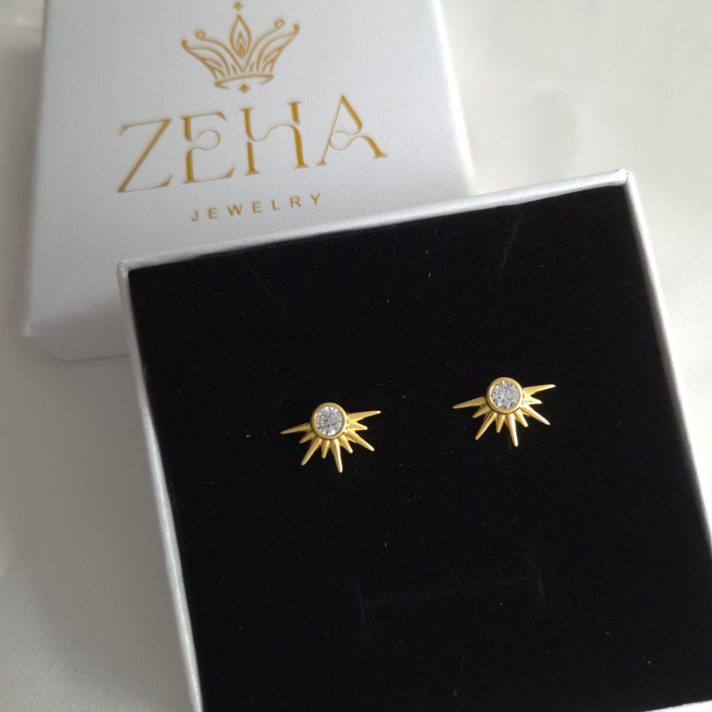 Celestia shine earrings- Sterling Silver, 18k PVD-plated