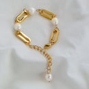 Pearl bracelet- waterproof, 18k PVD plated