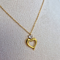 Heart necklace -waterproof, 18k PVD-plated, tarnish free