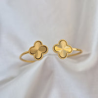 Gold clover bangle - waterproof, 18k PVD-plated, tarnish free