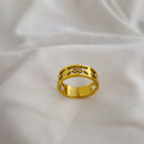 Zircon clover ring -waterproof, 18k PVD-plated, tarnish free