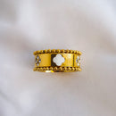 White clover ring -waterproof, 18k PVD-plated, tarnish free