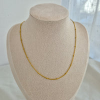 Bead chain necklace -waterproof, 18k PVD-plated, tarnish free