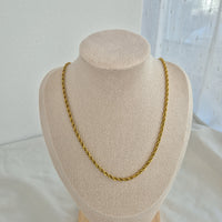 Rope chain necklace -waterproof, 18k PVD-plated, tarnish free