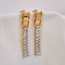 Tennis long earrings -waterproof, 18k PVD-plated, tarnish free