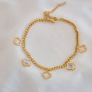 white clover bracelet- waterproof, 18k PVD plated