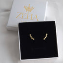 Flower stud earrings - Sterling Silver, 18k PVD-plated