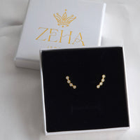 Flower stud earrings - Sterling Silver, 18k PVD-plated
