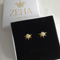 Celestia shine earrings- Sterling Silver, 18k PVD-plated