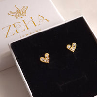 Aurora heart earrings - Sterling Silver, 18k PVD-plated